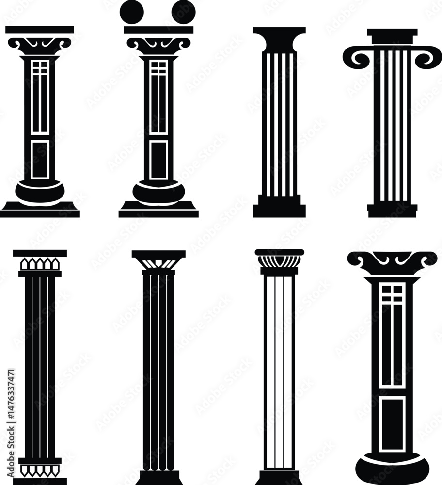 icon set of classical building with columns representing ancient architecture, linear style icon. historic designs. Editable stroke width symbols elements infographics for web transparent background icon set of classical building with columns representing ancient architecture, linear style icon. historic designs. Editable stroke width symbols elements infographics for web transparent background