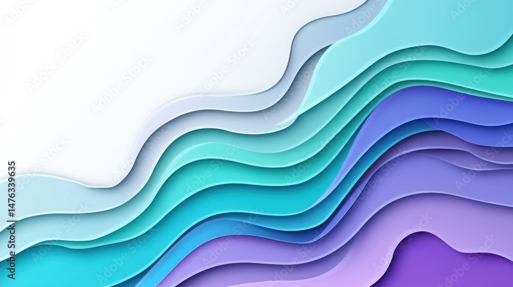 Fototapeta premium Abstract wavy layered colors background
