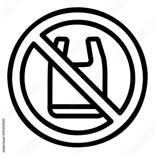 no plastic Line Icon
