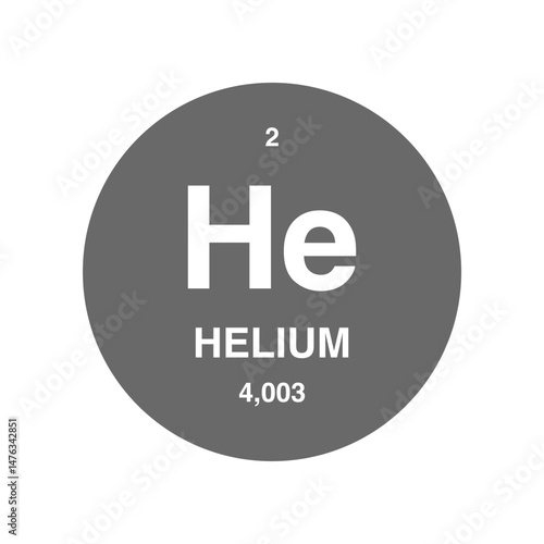 Helium symbol vector on periodic table isolated on transparent background