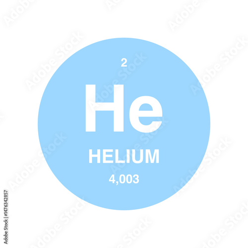 Helium symbol vector on periodic table isolated on transparent background
