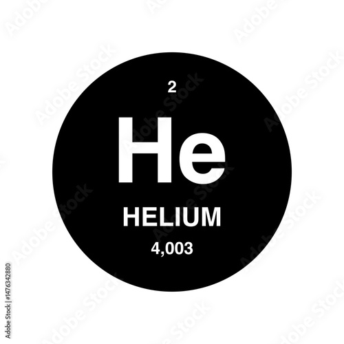 Helium symbol vector on periodic table isolated on transparent background