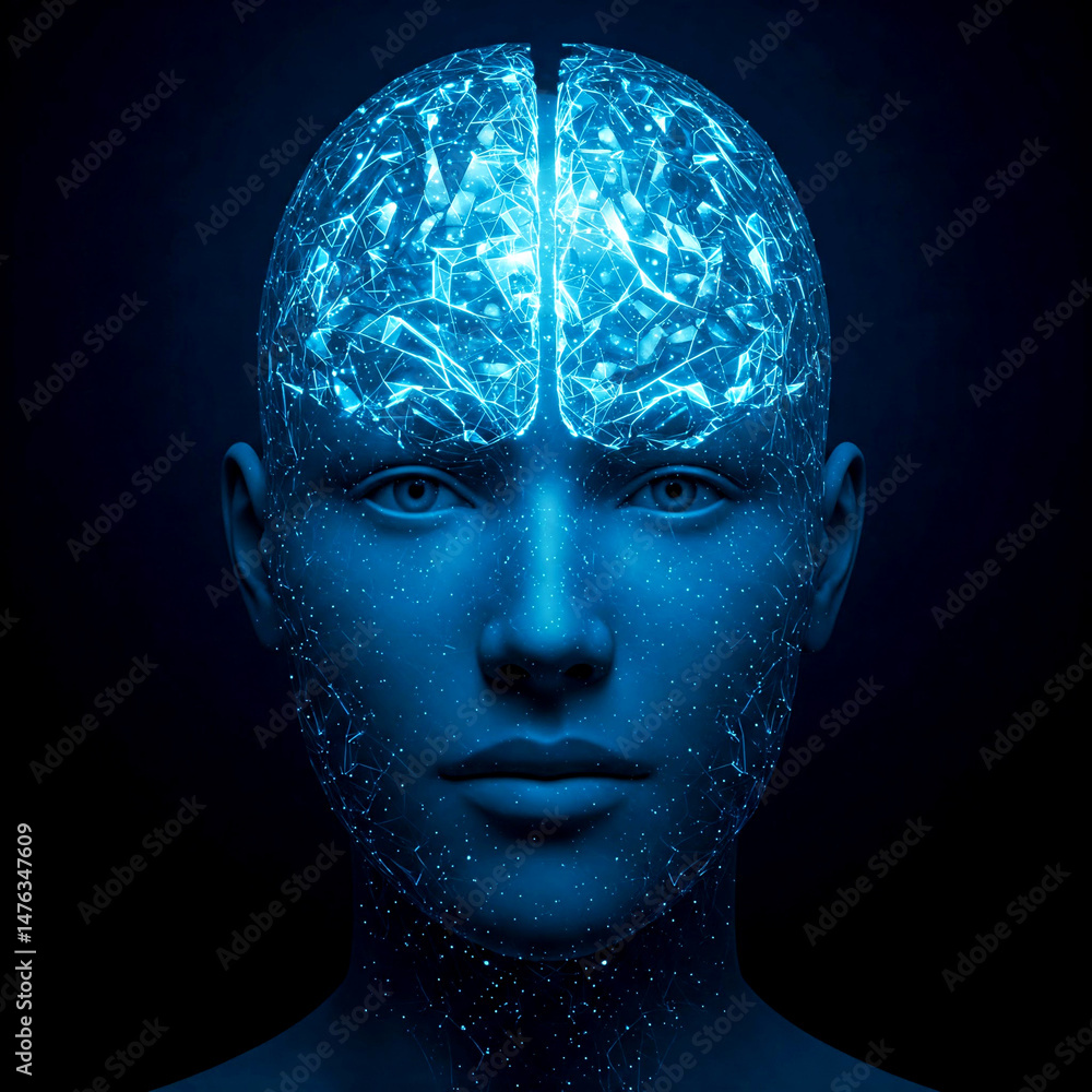 Obraz premium human head with gears