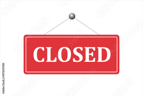 Closed sign business closure message for a store