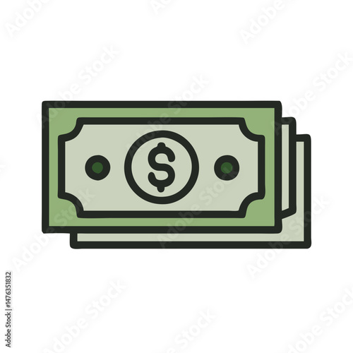  Stylish Dollar Bills Icon for Currency
