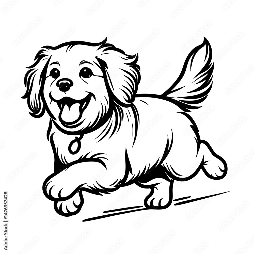 Adorable Puppy Running A Playful Canine Cartoon Adorable Puppy Running A Playful Canine Cartoon