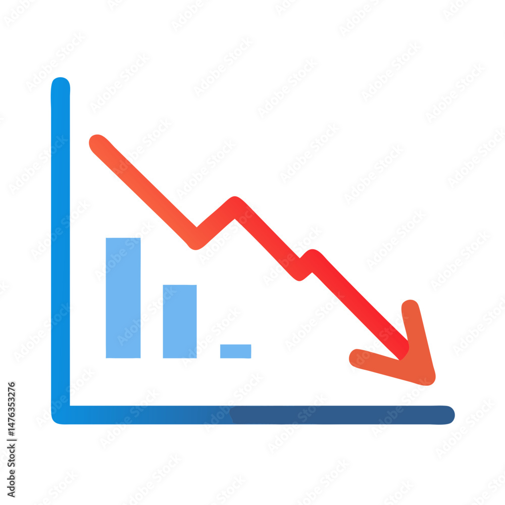 Falling Chart Icon Indicating Financial Decline Falling Chart Icon Indicating Financial Decline