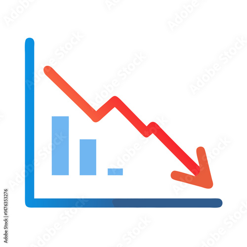  Falling Chart Icon Indicating Financial Decline