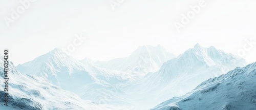 Wallpaper Mural Serene snow-capped mountain range under a bright sky Torontodigital.ca