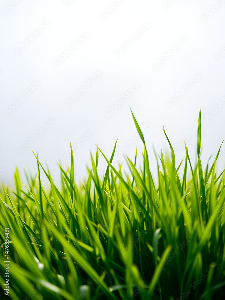 Fototapeta premium Vibrant green grass symbolizes the eternal rhythm of the changing seasons and the unwavering resilience of the natural world, inspiring a sense of renewal and forward momentum