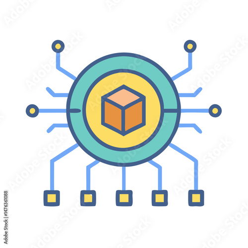  Tokenized Asset Icon for Financial Planning