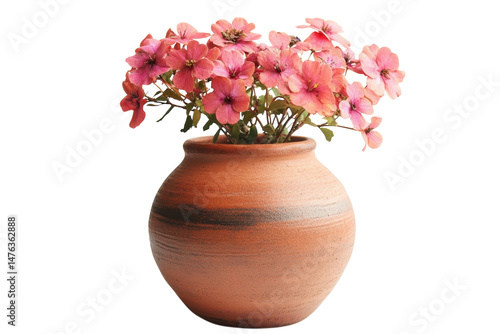 Wallpaper Mural Pink flowers in brown vase Torontodigital.ca