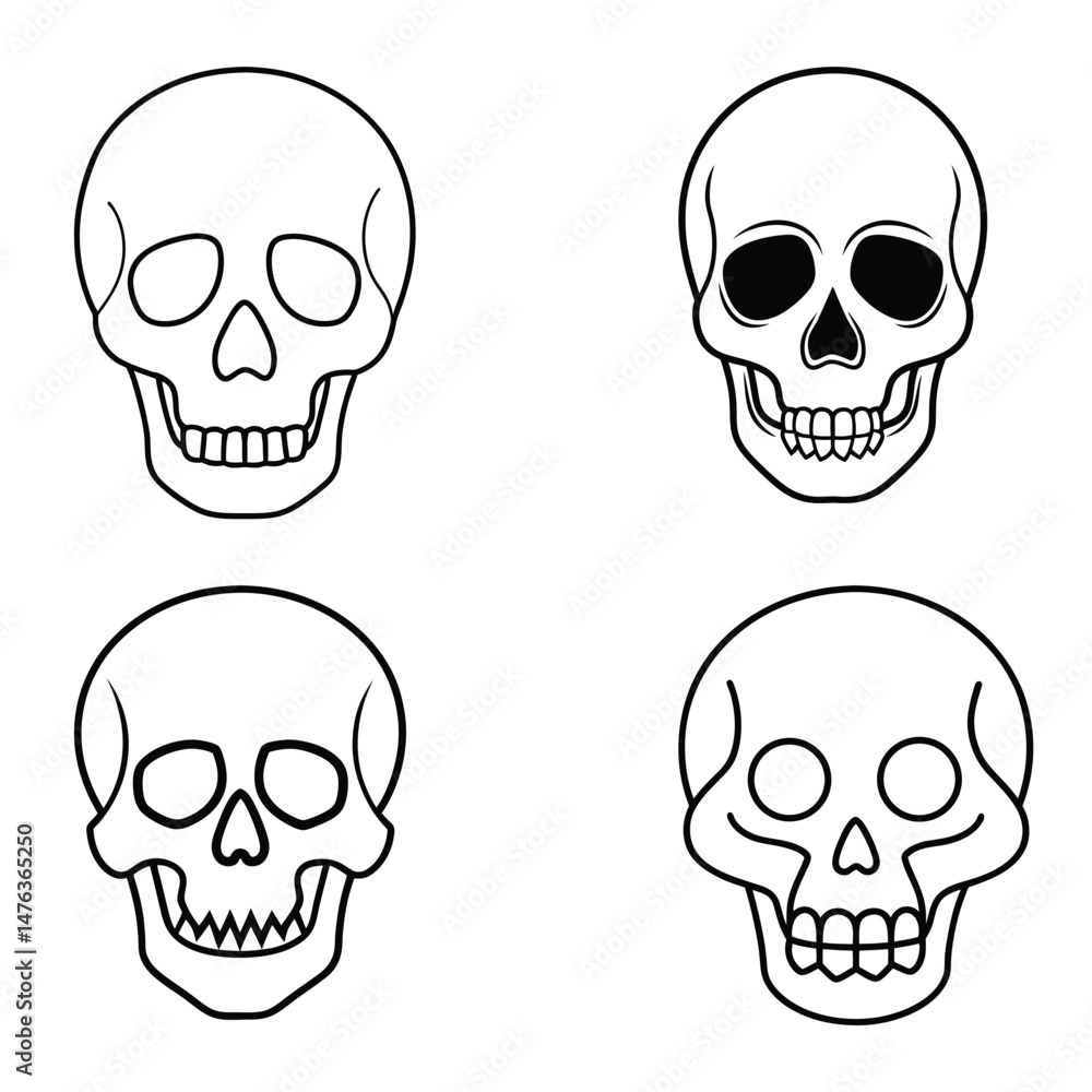 Fototapeta premium human skull vector illustration