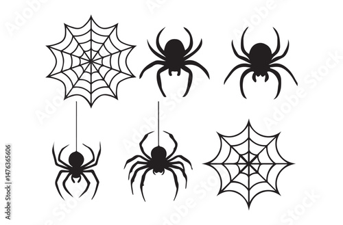 creative spider silhouette vector icons collection. Silhouette of black spider set. vector Illustration eps 10