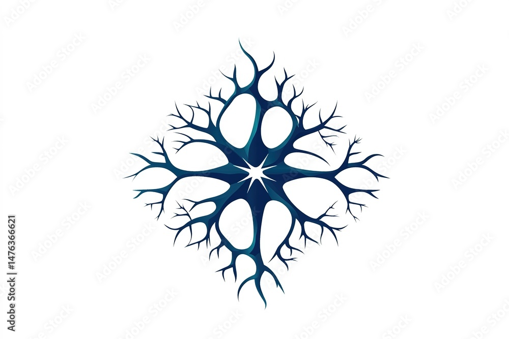 Obraz premium Innovative medical science logo, neuron network forming a futuristic medical emblem
