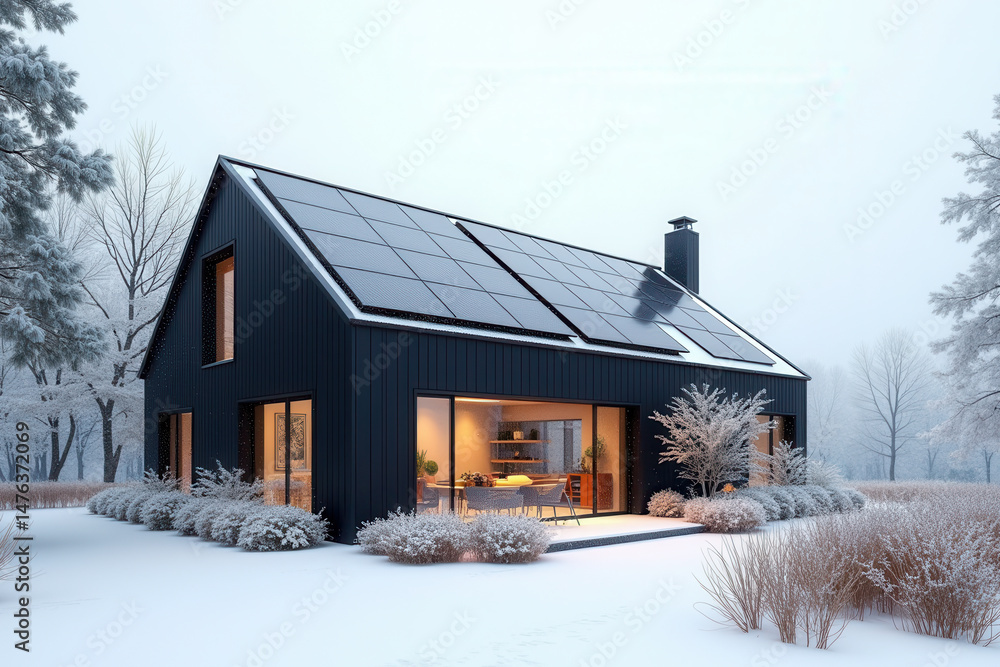 Modern Solar Powered House, Eco Friendly Sustainable Architecture, Clean Energy Living Modern Solar Powered House, Eco Friendly Sustainable Architecture, Clean Energy Living