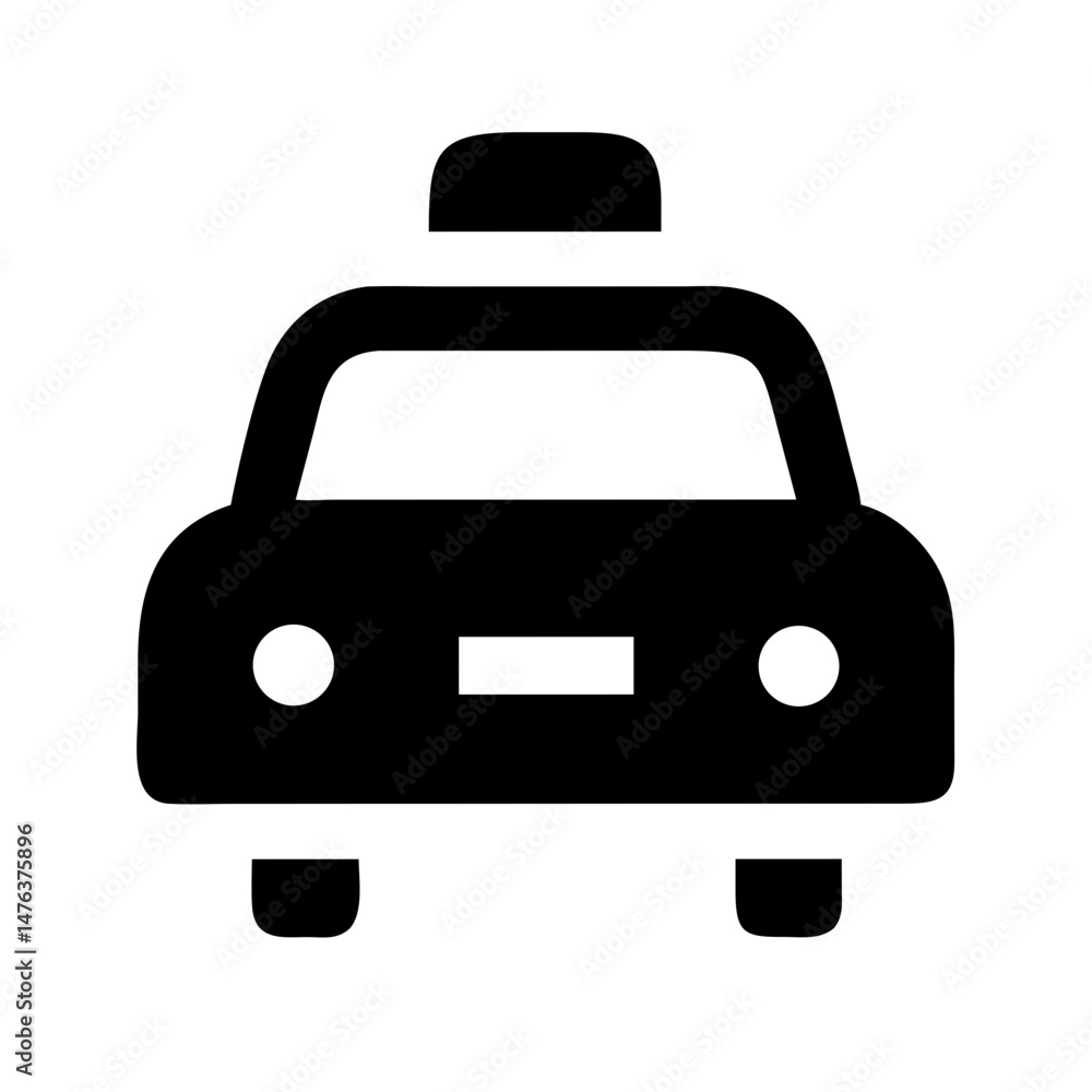 Taxi icon, simple design, for app interfaces Taxi icon, simple design, for app interfaces