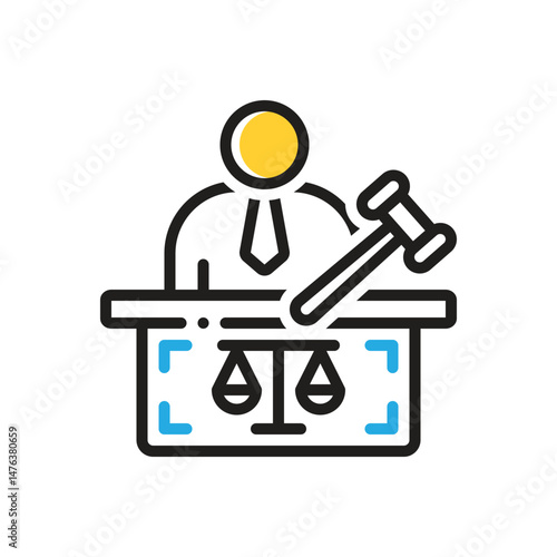 Multi color icon for prosecutor