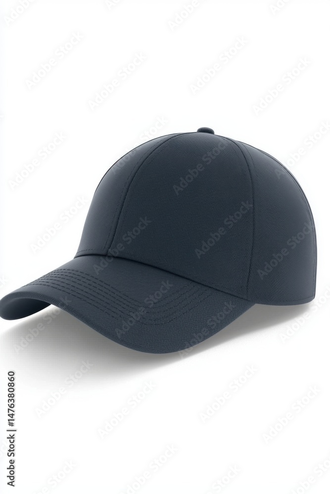 Isolated navy baseball cap on white background studio shot for fashion or sport accessory advertisement Isolated navy baseball cap on white background studio shot for fashion or sport accessory advertisement