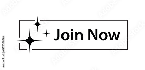 join now sign on white background	