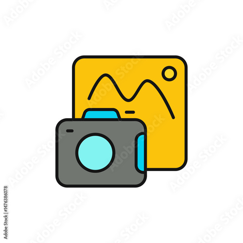 Mountain Camera Icon for Nature Photography Enthusiasts.