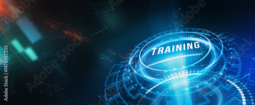 Business, Technology, Internet and network concept. Coaching mentoring education business training development E-learning concept. 3d illustration