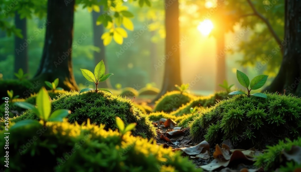 custom made wallpaper toronto digitalWarm sunlight filters through leaves, illuminating mossy undergrowth, woods, bright