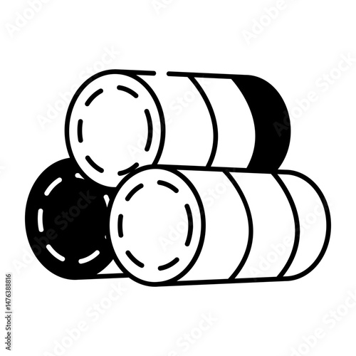 Doodle style icon of hay bale stack
