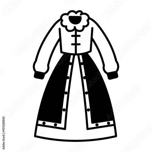 An icon of pilgrim dress in drawing style

