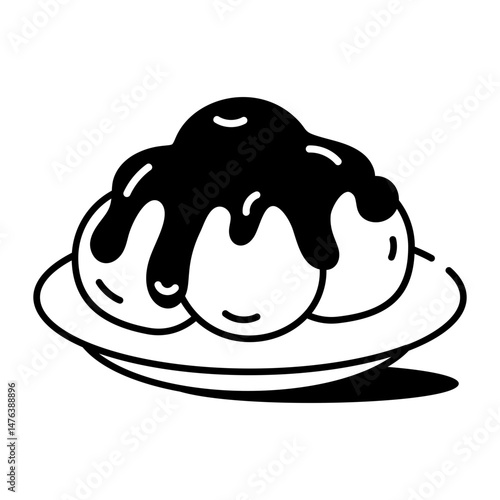 Icon showing mashed potato in sketchy style