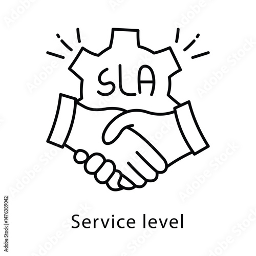 Service level Vector Outline Style Icon. Eps 10 File