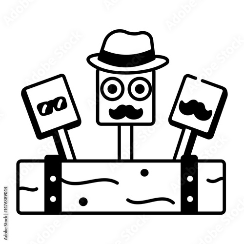 An icon of photo booth designed in sketchy style
