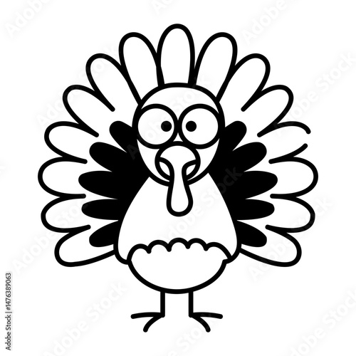 Icon showing turkey in hand drawn style
