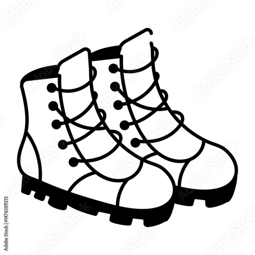 Sketchy style icon denoting winter shoes  
