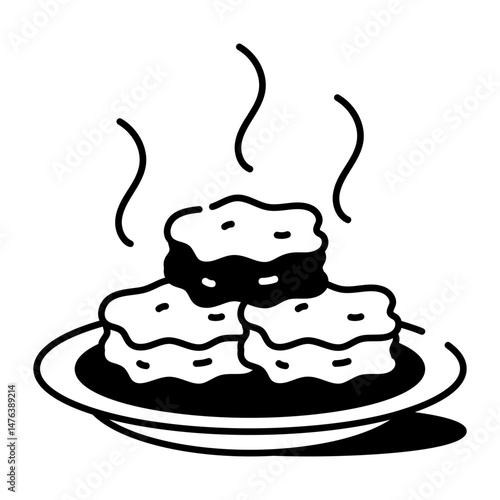 Icon showing thanksgiving cookies in doodle style
