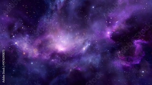 Vast galaxy background with swirling stars nebulae and deep purples creating a cosmic and awe inspiring look 