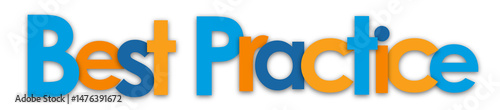 BEST PRACTICE colourful typography banner on transparent background