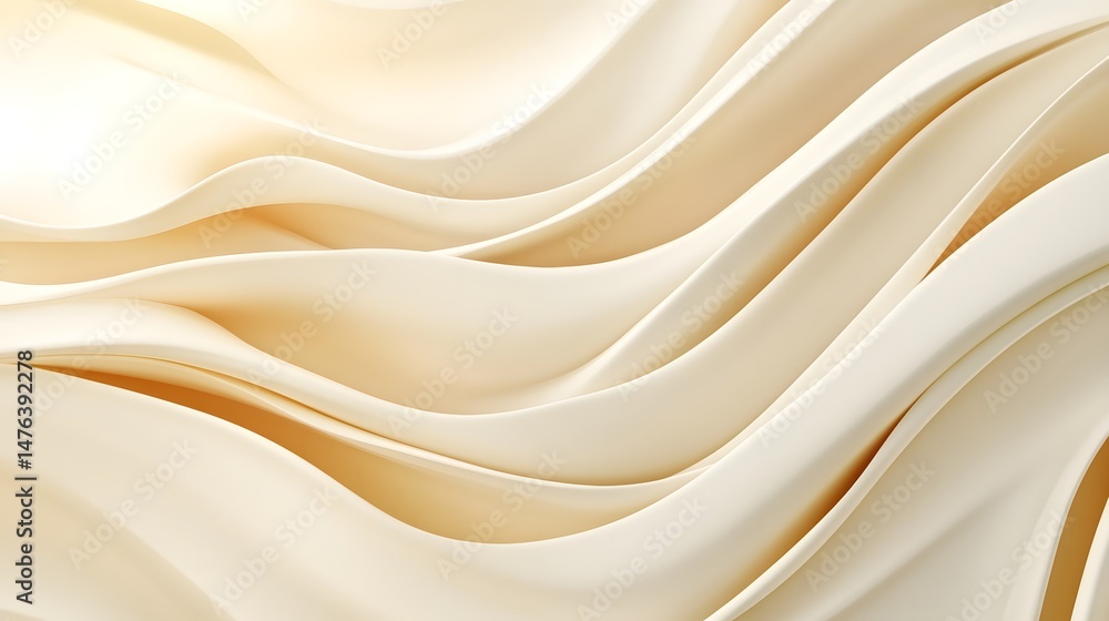 Obraz premium Abstract illustration of flowing, pale yellow curves.