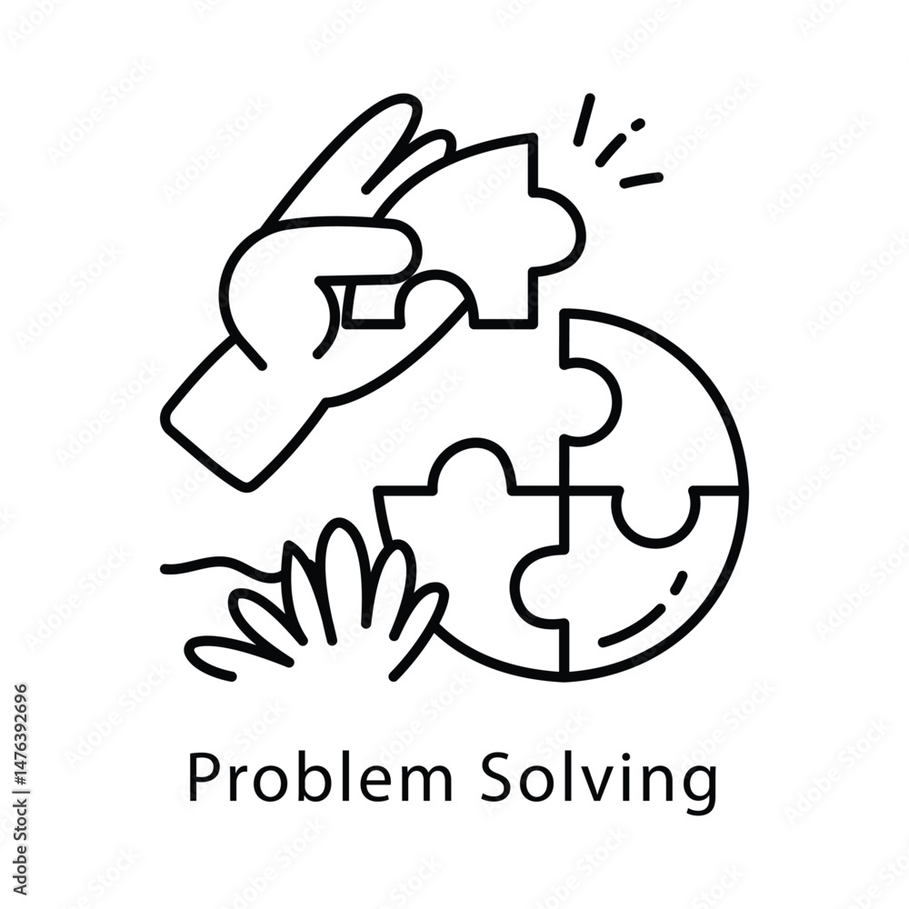 Fototapeta premium Problem Solving Vector Outline Style Icon. Eps 10 file