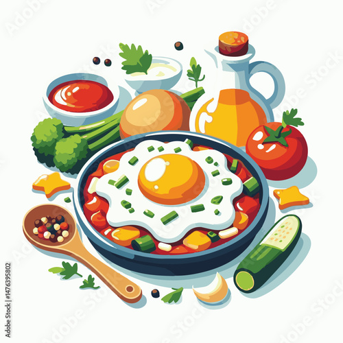 shakshuka, food, breakfast, cuisine, meal, pan, fried, tasty, tomato, egg, dish, traditional, cooked, lunch, delicious, morning, homemade, poached, vegetable, healthy, shakshouka, sauce, yolk, onion, 