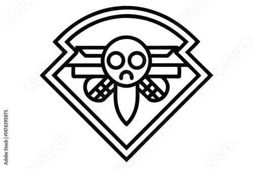 Biker Club Emblem - Vintage and Bold Line Art Style