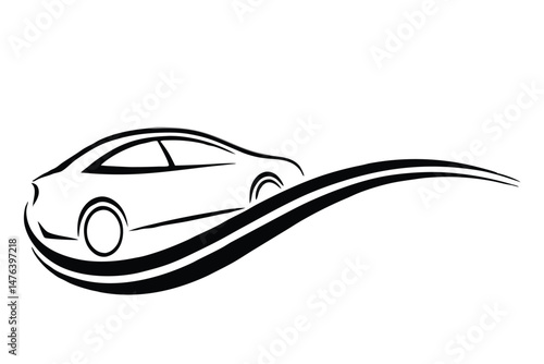 Sport luxury car silhouette vector illustration design for fast automobile transport