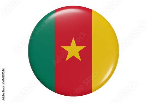 Cameroon Flag Button Badge Design Green Red Yellow Star National Symbol Free Download Cameroon Flag Button Badge Design Green Red Yellow Star National Symbol - GFXLoad