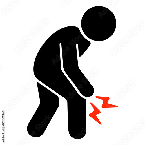 ピクトグラム 腰を痛がる人のビクターイラスト