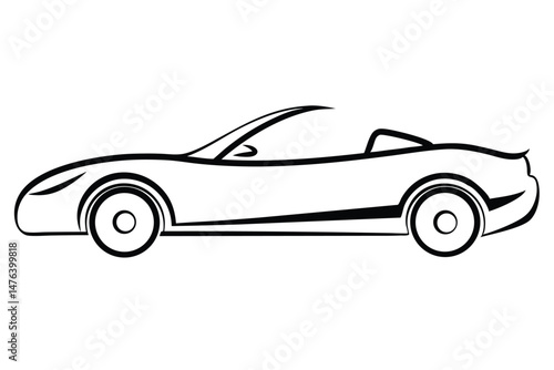 Sleek black sports car, a luxury auto isolated on white, epitomizing speed and classic design