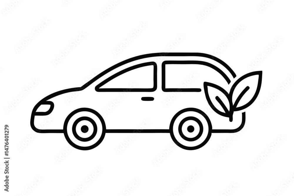 Obraz premium Minimalist Electric Vehicle Logo with Eco-Friendly Design 
