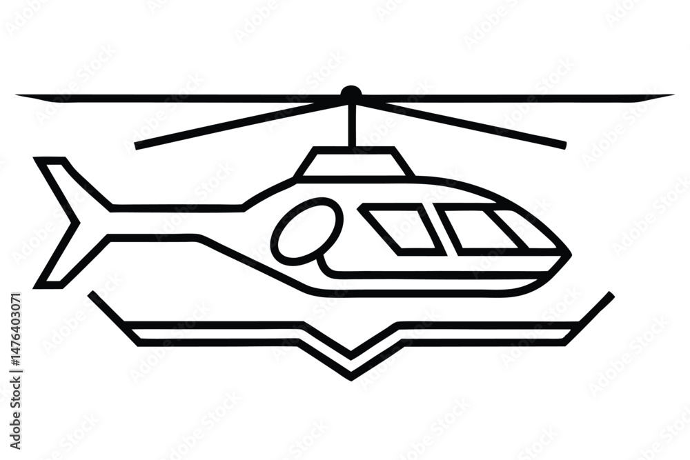 Obraz premium Clean Minimalist Helicopter Transport Logo in Vector Style 