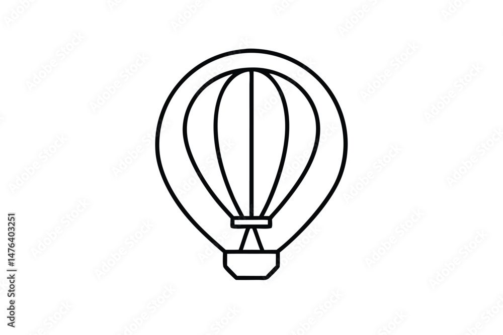 Obraz premium Minimalist Hot Air Balloon Logo in Clean Line Art Style 