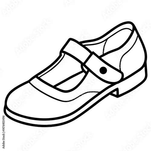 Mary Janes Black Silhouette Vector on White Background