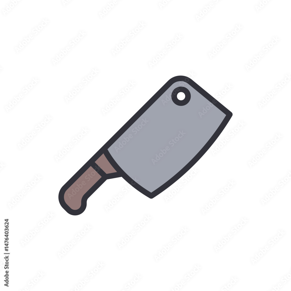 Stylized Cleaver Illustration For Culinary Or Butcher Concepts Stylized Cleaver Illustration For Culinary Or Butcher Concepts